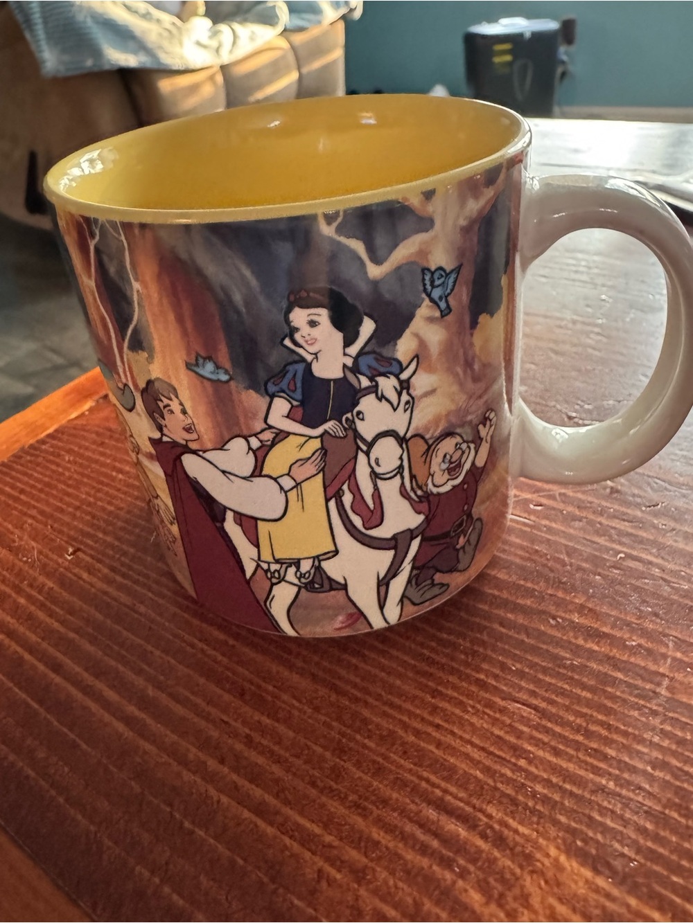 Disney Snow White Ceramic Mug with Yellow Interior
